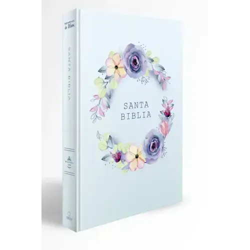 Biblia Rvr 1960 Letra Grande, Manual, Tapa Dura Con Nombres de Dios, Flores Azul / Spanish Bible Rvr 1960 Handy Size, Lp, Hc with Names of God, Blue F