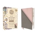 NIV Application Bible, Large Print, Leathersoft, Pink/Gray, Red Letter, Comfort Print: Bringing the Ancient Message of the Bible Into Your World