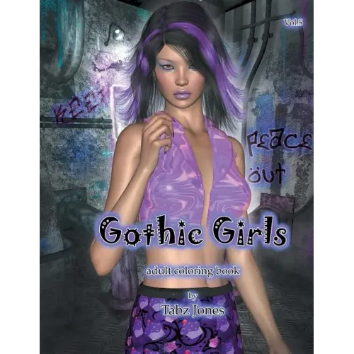 Gothic Girls Adult Coloring Book