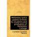 Wellesley Lyrics: Poems Written by Students and Graduates of Wellesley College
