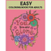 Easy Coloring Book For Adults: 54 Motivational Quotes