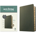NLT Thinline Reference Bible, Filament Enabled (Genuine Leather, Olive Green, Indexed, Red Letter)