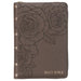 KJV Bible Compact Faux Leather LP Gray W/Zipper