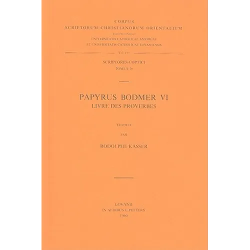 Papyrus Bodmer VI. Livre Des Proverbes: V.