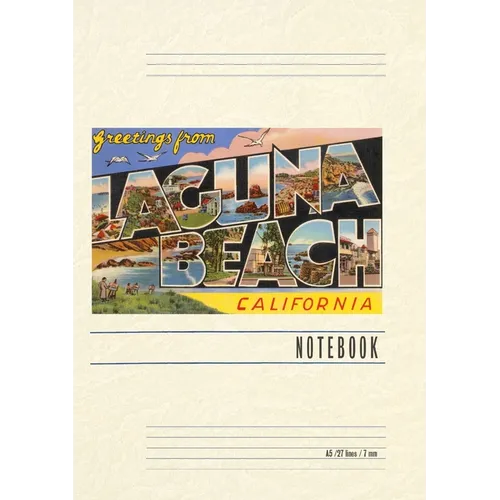 Vintage Lined Notebook Greetings from Laguna Beach, California