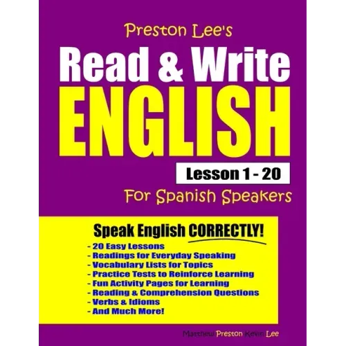 Preston Lee's Read & Write English Lesson 1 - 20 For Spanish Speakers