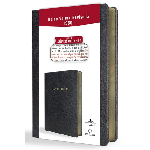 Biblia Reina Valera Revisada 1960 Letra Súper Gigante, Símil Piel Negro / Spanish Bible Rvr 1960 Super Giant Print, Black Leathersoft