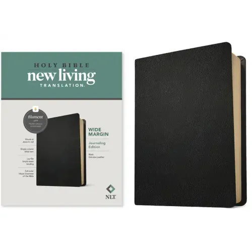 NLT Wide Margin Bible, Filament Enabled (Genuine Leather, Black, Red Letter)