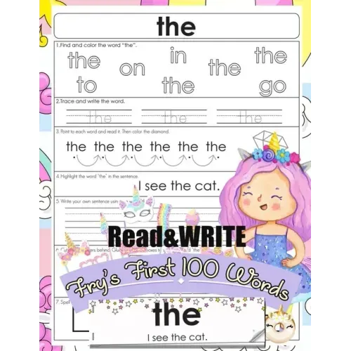Read and Write Fry's First 100 Words: With 100 Sight Word Mini Books Write and Learn High Frequency Word Practice Pages That are Key to Reading Succes