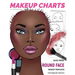 Makeup Charts - Face Charts for Makeup Artists: Black Model - ROUND face shape