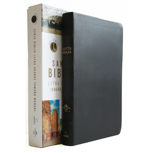 Biblia Reina Valera 1960 Letra Grande. Piel Premier Negro, Índice, Tamaño Manual/ Spanish Bible Rvr 1960 Handy Size, Large Print, Index Tabs, Bonded L