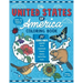 The United States of America Coloring Book: Fifty State Maps with Capitals and Symbols like Motto, Bird, Mammal, Flower, Insect, Butterfly or Fruit