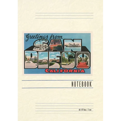 Vintage Lined Notebook Greetings from San Diego, California
