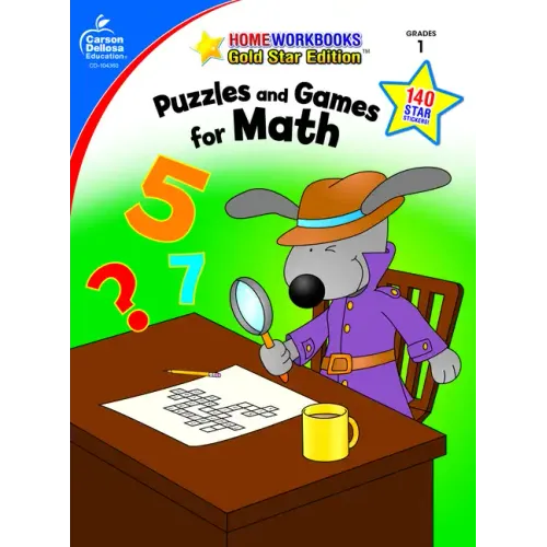 Puzzles and Games for Math, Grade 1: Gold Star Edition Volume 14