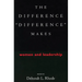 The Difference "Difference" Makes: Women and Leadership