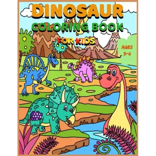 Dinosaur Coloring Book for Kids Ages 3-6: Jumbo Kids Coloring Book With Dinosaur Facts, 100 pages, 8.5x11