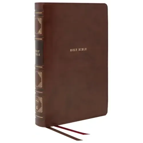 Nkjv, Reference Bible, Classic Verse-By-Verse, Center-Column, Leathersoft, Brown, Red Letter Edition, Comfort Print