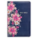 KJV Holy Bible Standard Size Faux Leather Red Letter Edition Thumb Index & Ribbon Marker, King James Version, Blue Floral, Zipper Closure