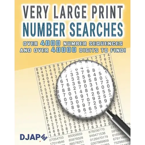 Very Large Print Number Searches: Over 4000 number sequences and over 40000 digits to find!