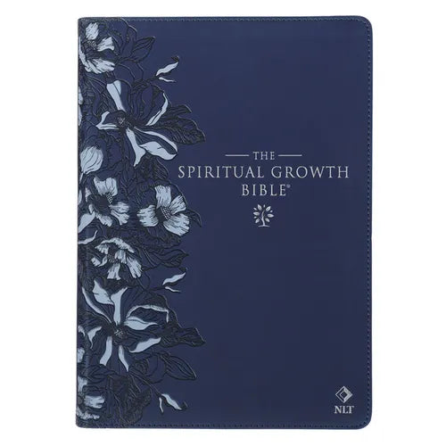 Nlt, the Spiritual Growth Bible (Faux Leather, Navy)