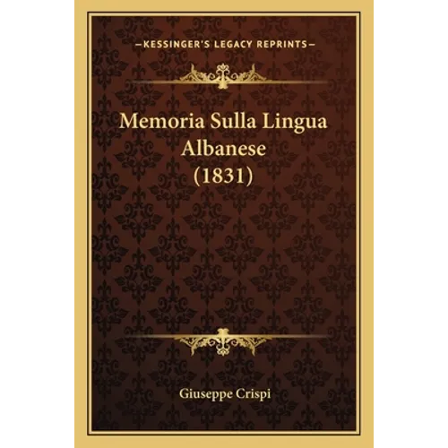 Memoria Sulla Lingua Albanese (1831)