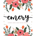 Emery: Notebook - Libreta - Cahier - Taccuino - Notizbuch: 110 pages paginas seiten pagine: Modern Florals First Name Noteboo