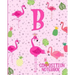 Composition Notebook B: Pink Flamingo Initial B Composition Wide Ruled Notebook