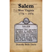 Salem West Virginia 1776 1976