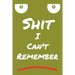 Shit I Can't Remember