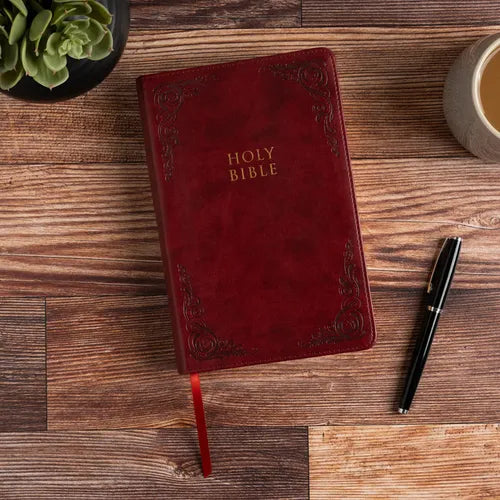 KJV Large Print Personal Size Reference Bible, Burgundy Leathertouch, Indexed