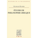 Etudes de Philosophie Grecque