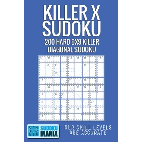 Killer X Sudoku: 200 Hard 9x9 Killer Diagonal Sudoku