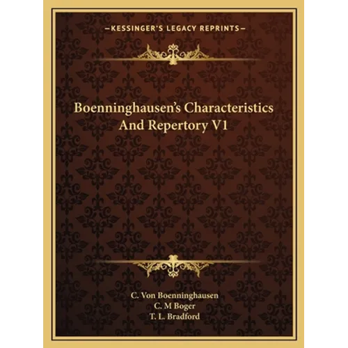 Boenninghausen's Characteristics And Repertory V1