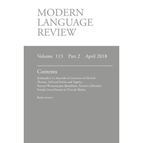 Modern Language Review (113: 2) April 2018