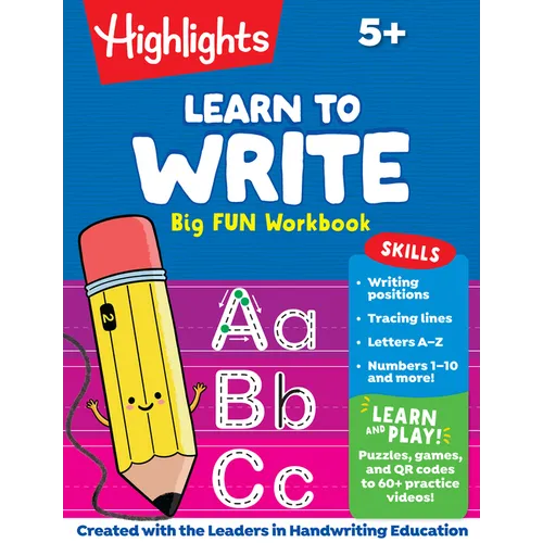 Learn to Write Big Fun Workbook: 112-Page Handwriting Practice Book for Kids 5-7, Learn How to Write with Puzzles, Tracing and More, Tear-Out Pages fo