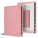 KJV Holy Bible, Large Print Handy Size Format, Pink Premium Imitation Leather with Ribbon Marker, Red Letter, Thumb Index