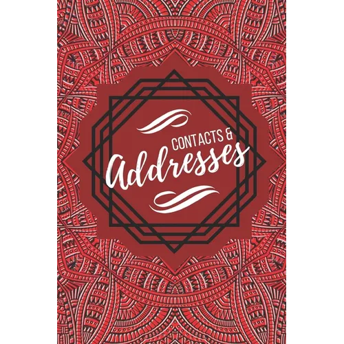 Contacts & Addresses: Geometric Design (Red, Black & White) Small 6" X 9"