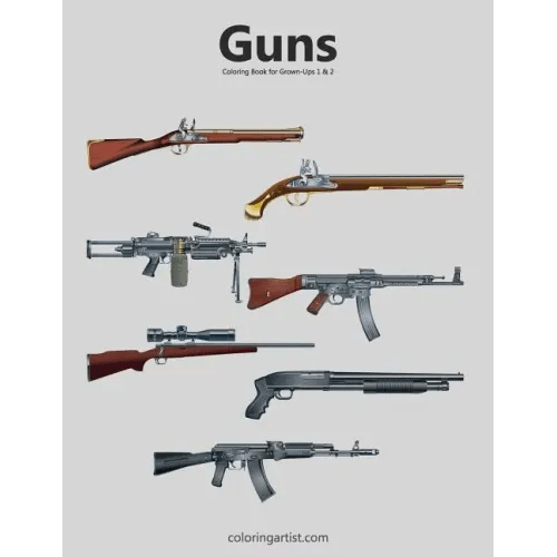 Guns Coloring Book for Grown - Ups 1 & 2 - Paperback - Bookstore | BooksCloud