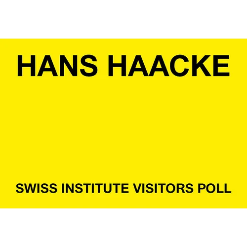 Hans Haacke: Swiss Institute Visitors Poll