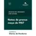 Notas de Prensa mayo de 1987: Archivos del presidente José Azcona