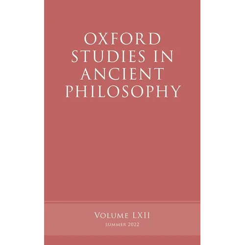 Oxford Studies in Ancient Philosophy, Volume 62