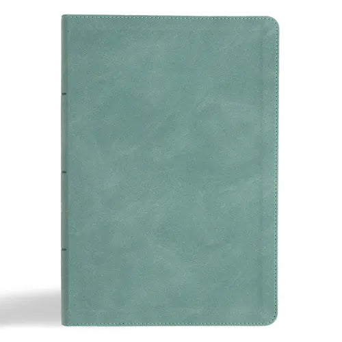CSB Giant Print Single-Column Bible, Earthen Teal Suedesoft Leathertouch