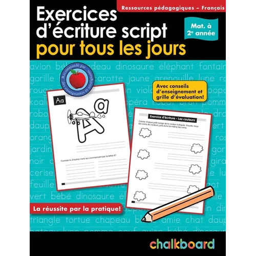 Exercices d'Écriture Script Pour Tous Les Jours Mat. À 2e Année