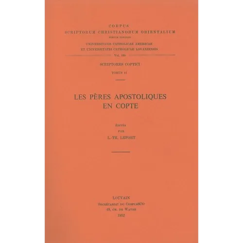 Les Peres Apostoliques En Copte: T.