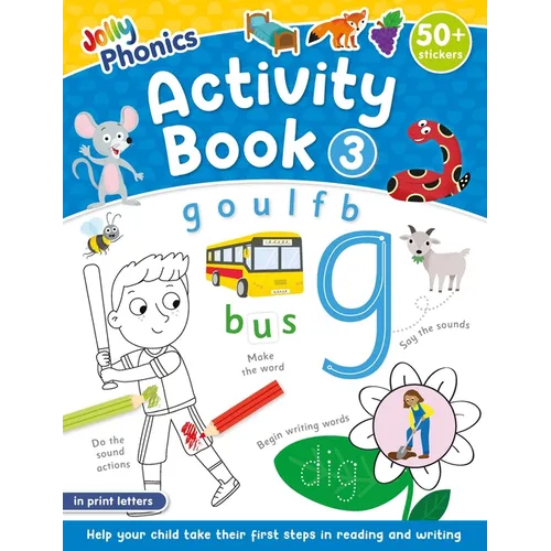 Jolly Phonics Activity Book 3: In Print Letters (American English Edition)