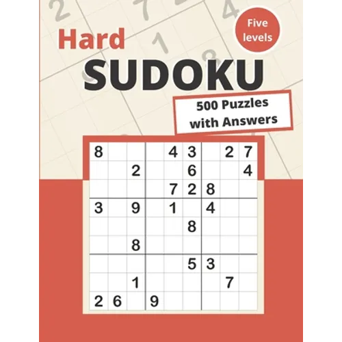 Hard Sudoku: 500 Hard Sudoku Puzzles for adults