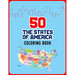 50 The States of America Coloring Book: 50 State Maps with Capitals and Symbols like Motto Bird Mammal Flower Insect Butterfly or Fruit Perfect Easy T