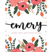 Emery: Notebook - Libreta - Cahier - Taccuino - Notizbuch: 110 pages paginas seiten pagine: Modern Florals First Name Noteboo
