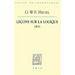 G.W.F. Hegel: Lecons Sur La Logique 1831