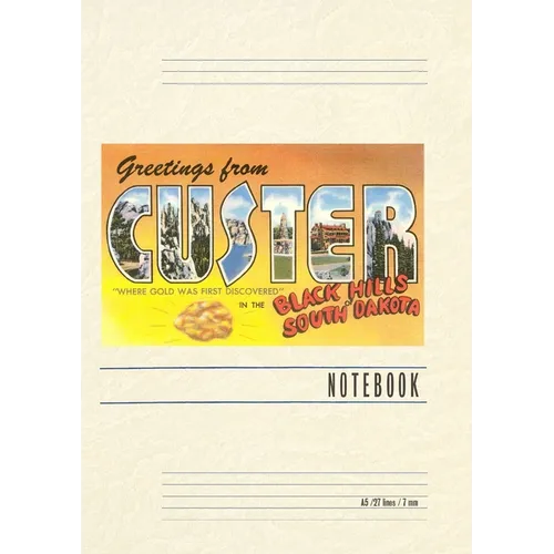 Vintage Lined Notebook Greetings from Custer in the Black Hills
